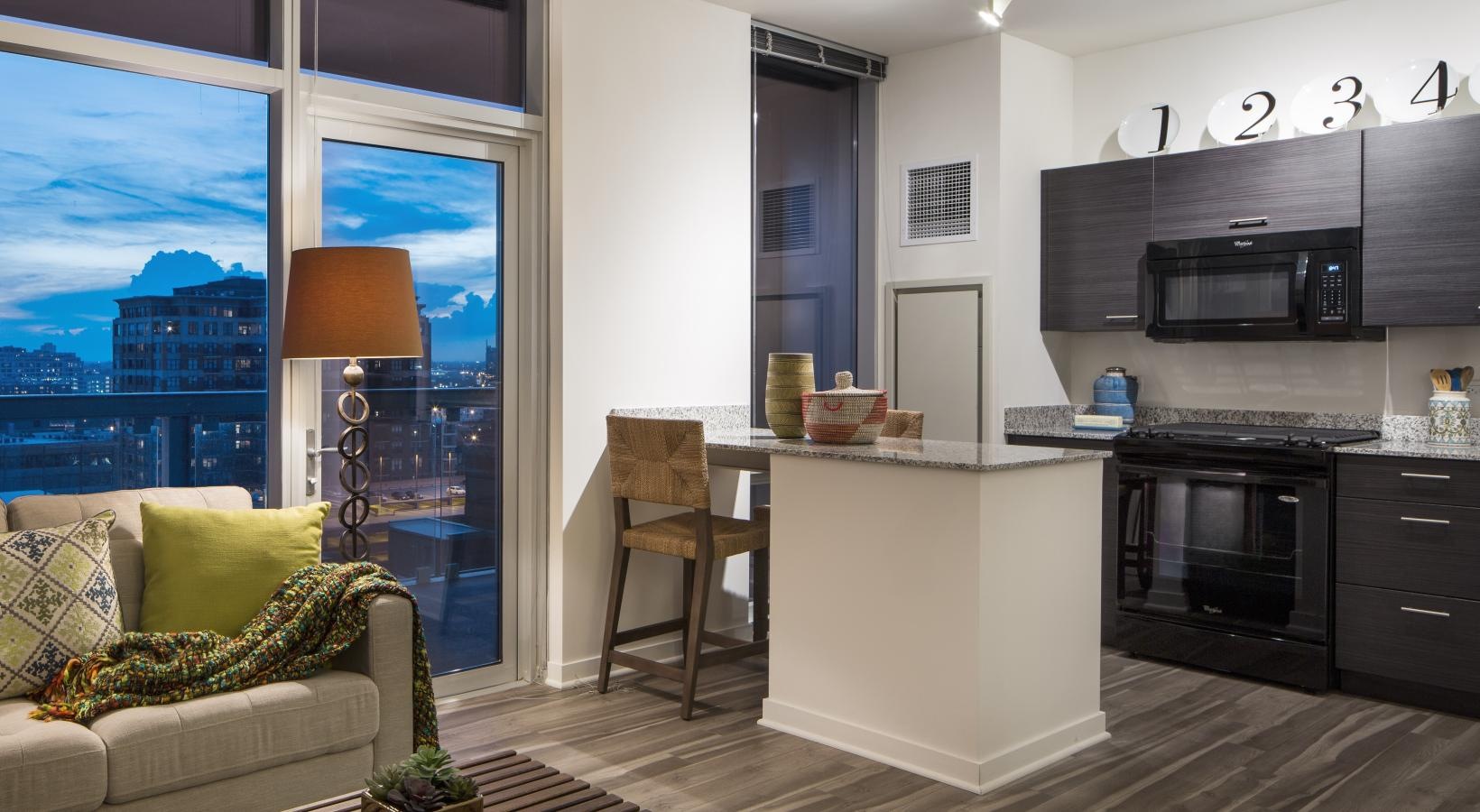 Wide open living areas perfect for entertaining a living room with a large window