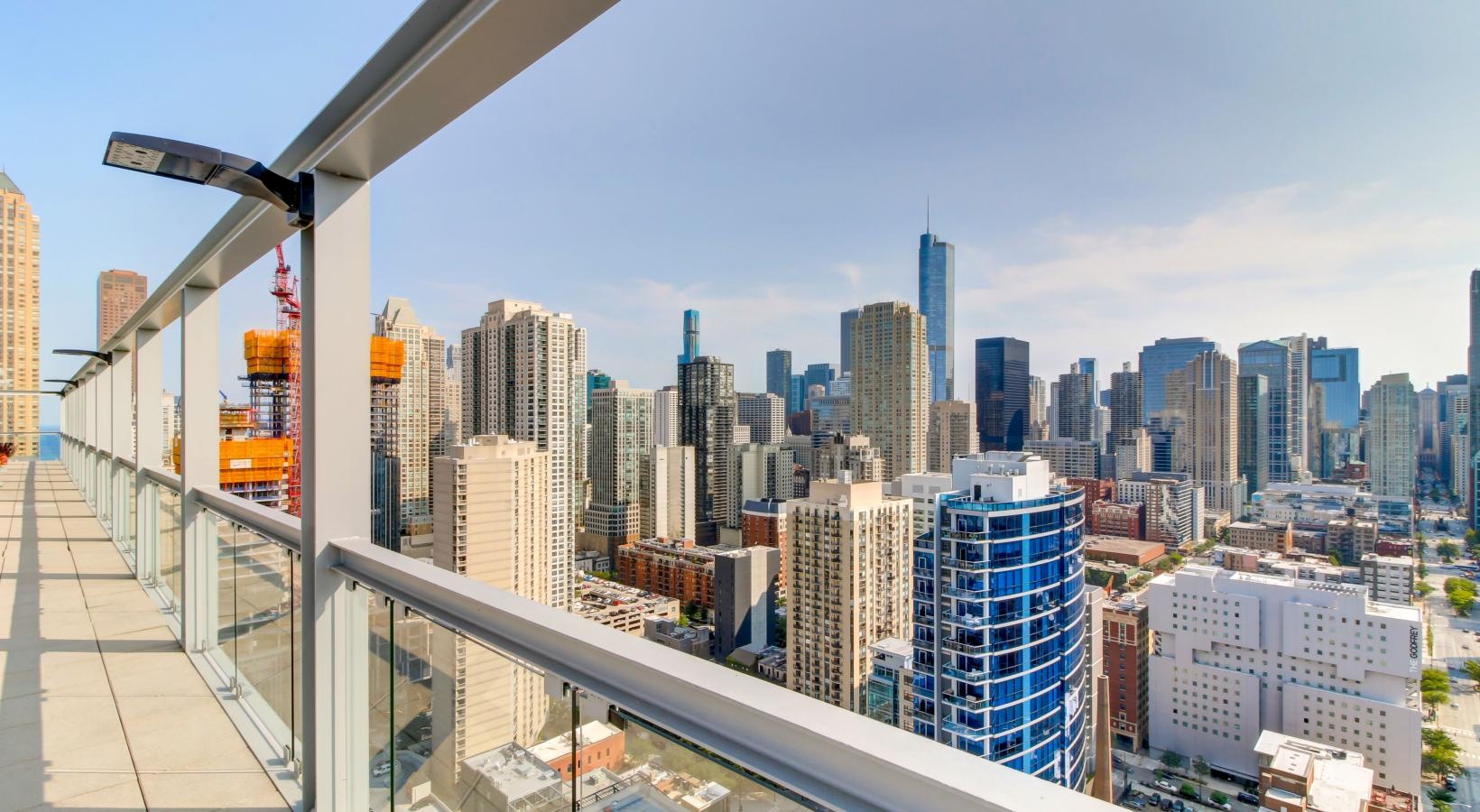 The essence of exceptional living a city skyline from a balcony