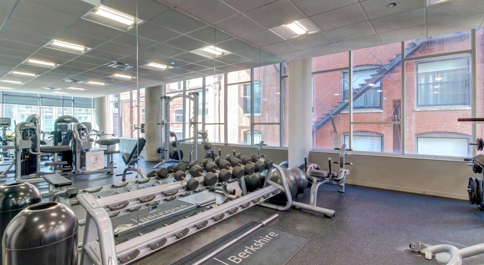 Get your workout on a large room with machines